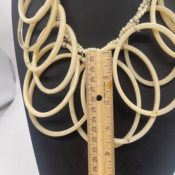 Vintage Beaded Oval Statement Necklace - Picture 5 of 5